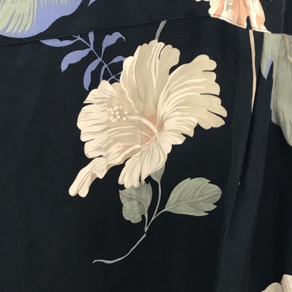 Pusser’s West Indies L Silk Cotton Mix Floral Mens Button Down ShortSleeve Shirt - Picture 9 of 9